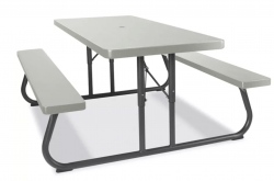 72 Folding Picnic Table with attached Benches